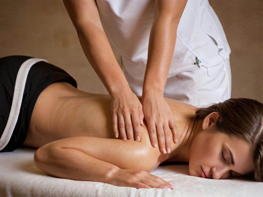 Teràpia d'osteopatia al Centre d'Osteopatia Llavaneres amb un massatge relaxant en un ambient tranquil.
